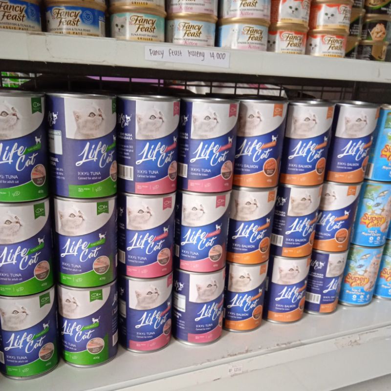 Expedisi Makanan kucing life Cat Kaleng 400 gr 1 dus isi 24 Kaleng / Life cat kaleng all varian
