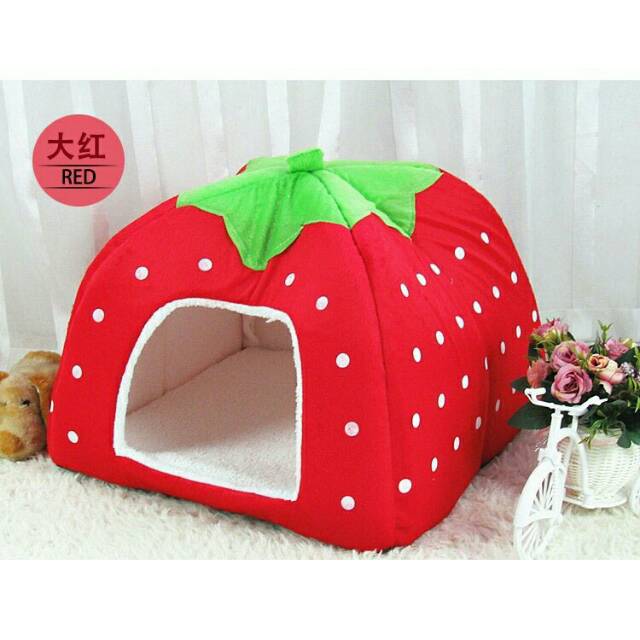 Pet House &quot;STRAWBERRY S-XL&quot; Tempat Tidur Hewan