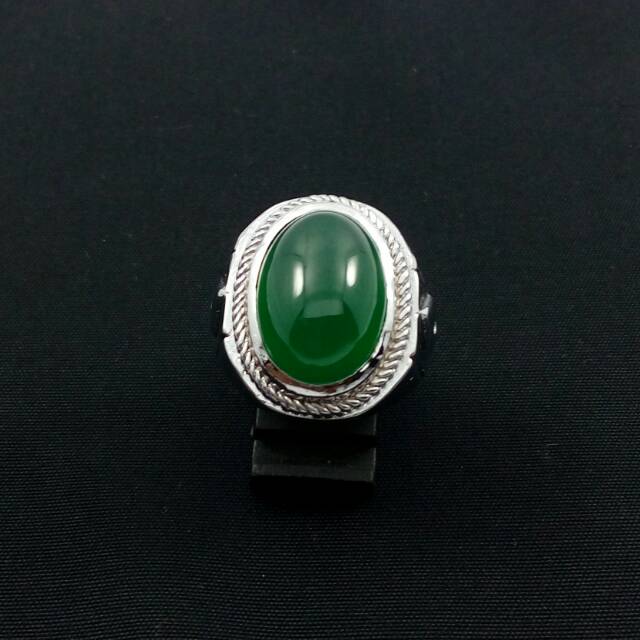 Cincin Batu Akik Green Chalsedony Trendy Termurah Top Abis