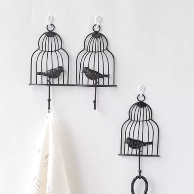 Gantungan dinding Besi Hitam Burung 2 / Wall Iron Bird 2 Hook