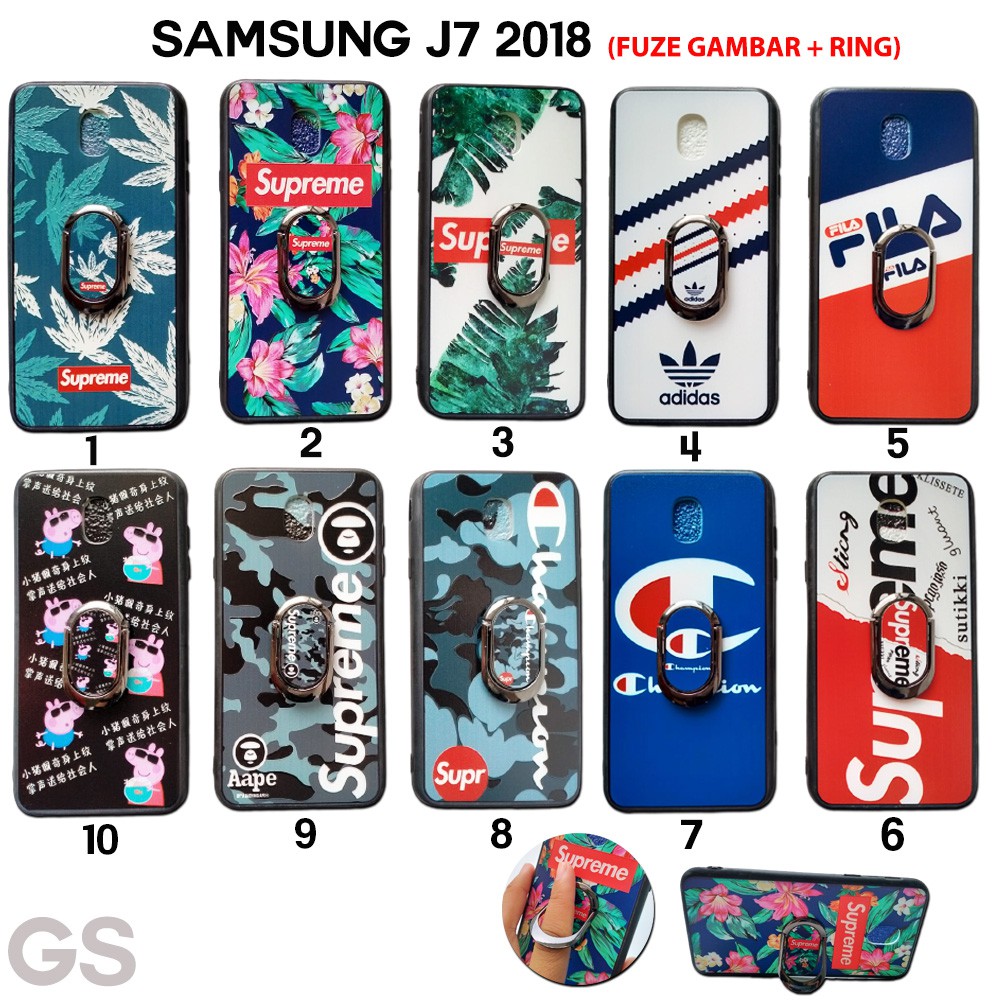 Case  SAMSUNG  J3 2018 Gambar PLUS Ring Standing Metal  Casing Hardcase Motif cowok