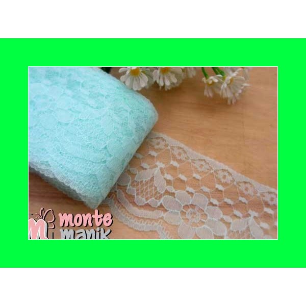 Renda Air Lebar 6 cm dan 3 cm Hijau Tosca TILE-09 Crafts Etc