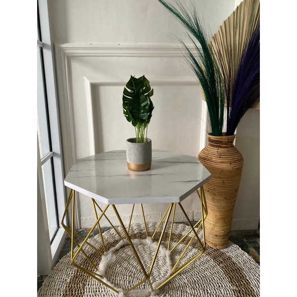 Meja Tamu Minimalis Ruang Tamu /Furniture meja tamu / meja teras / Coffee Table GRATIS ONGKIR-Marmer HPL