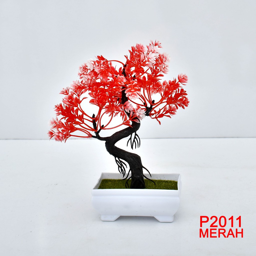 COD / TL88 BUNGA PLASTIK PAJANGAN BUNGA ARTIFISIAL HIASAN RUMAH  9 WARNA P2011-MERAH