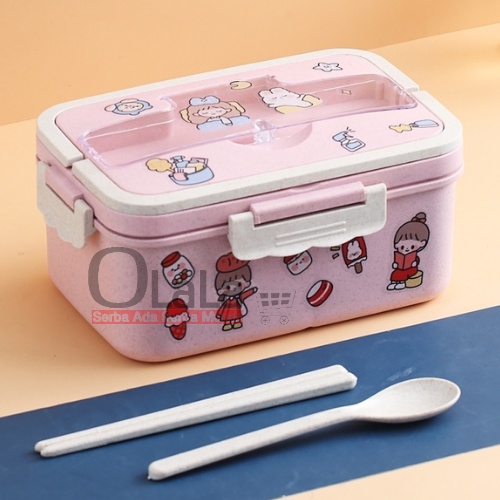 Lunch Box Set Kotak Bekal Makan Wheat Straw 4 in 1 CH-4261