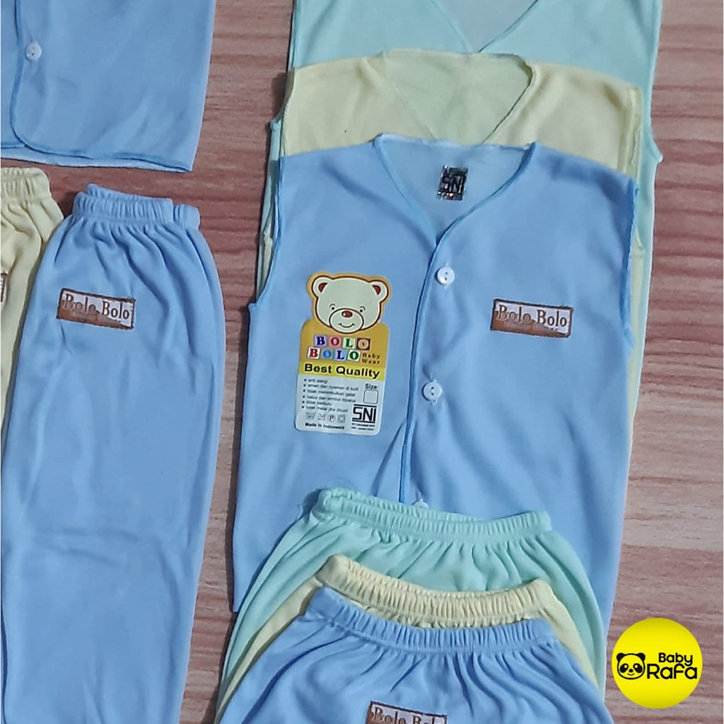 Paket Hemat Baju Bayi Polos 18 pcs / 9 stel merk SNI BOLO - BOLO