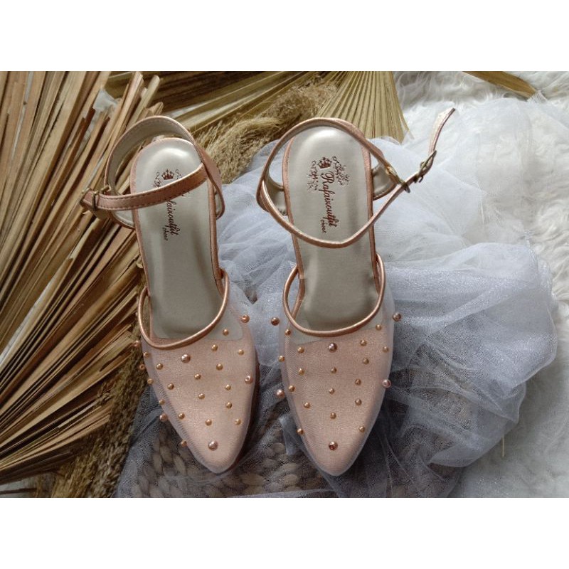 sepatu wedding purri rosegold sepatu wanita cantik 12cm