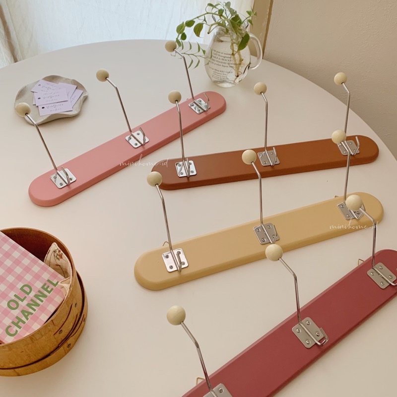 [MINIHOME]  Korean Capstock Coat Hanger Kapstok Aesthetic Home Decor Gantungan Baju Ala Korea Wooden