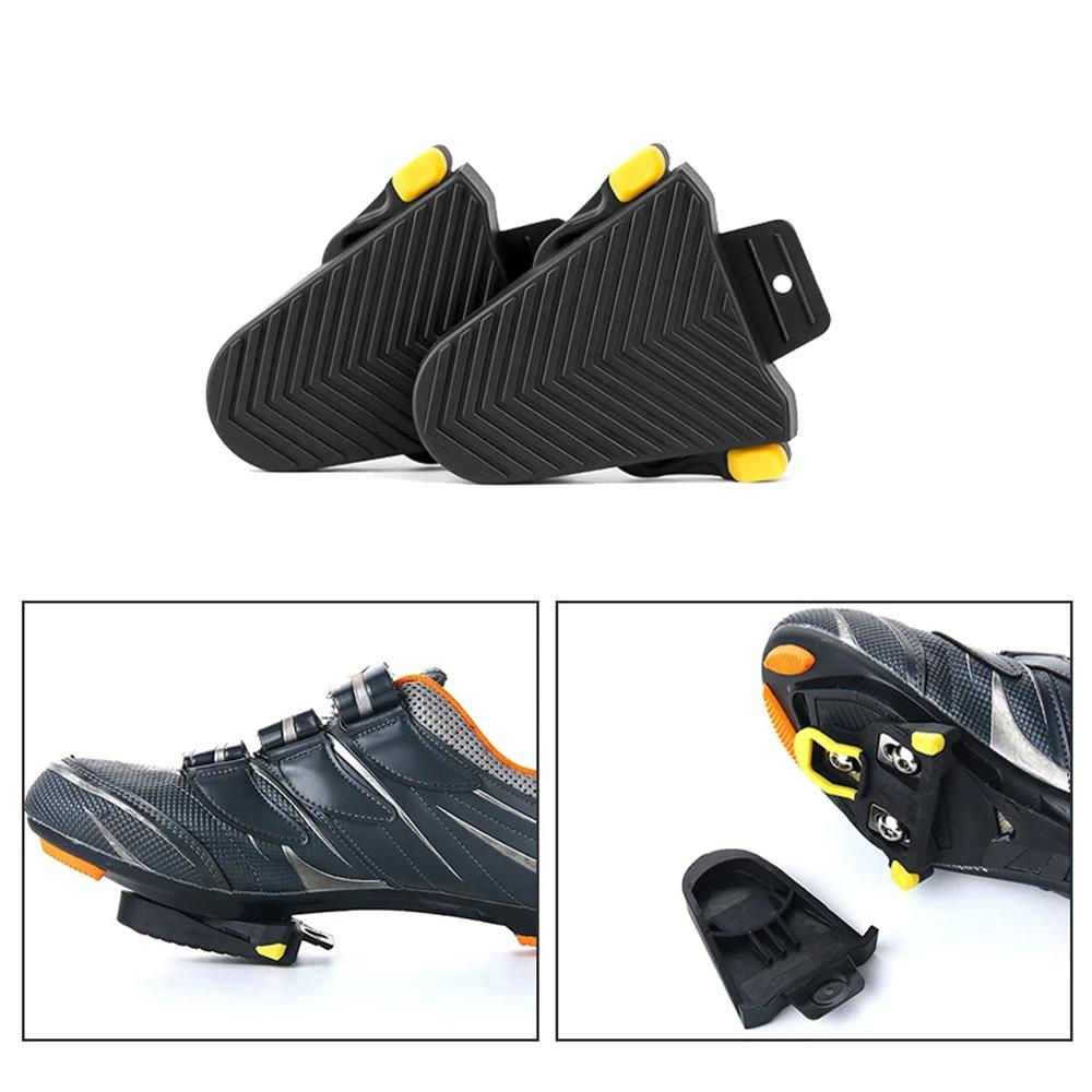 Lanfy Bike Pedal Cleats Sepatu Berkendara Pedal Sepeda Part Cycling Quick Release Karet Hitam SPD-SL Cleats