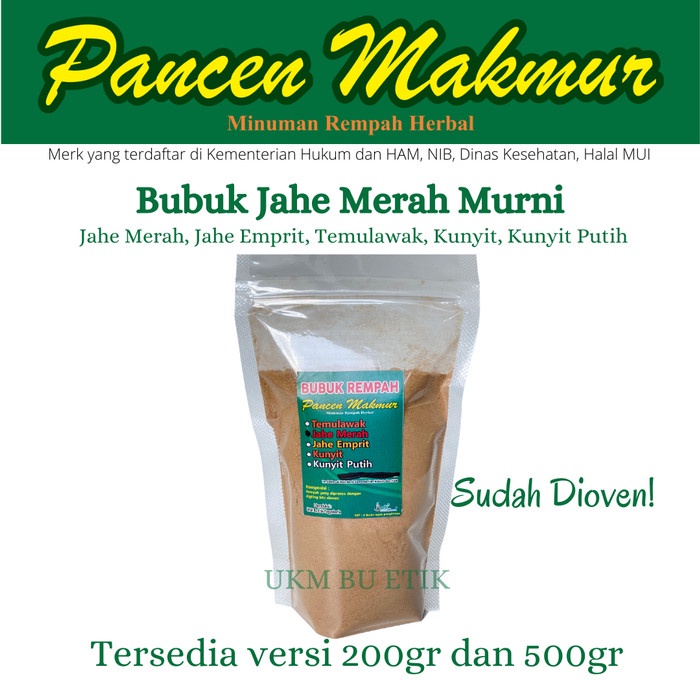 

TERBARU Bubuk Jahe Merah Murni 500gr