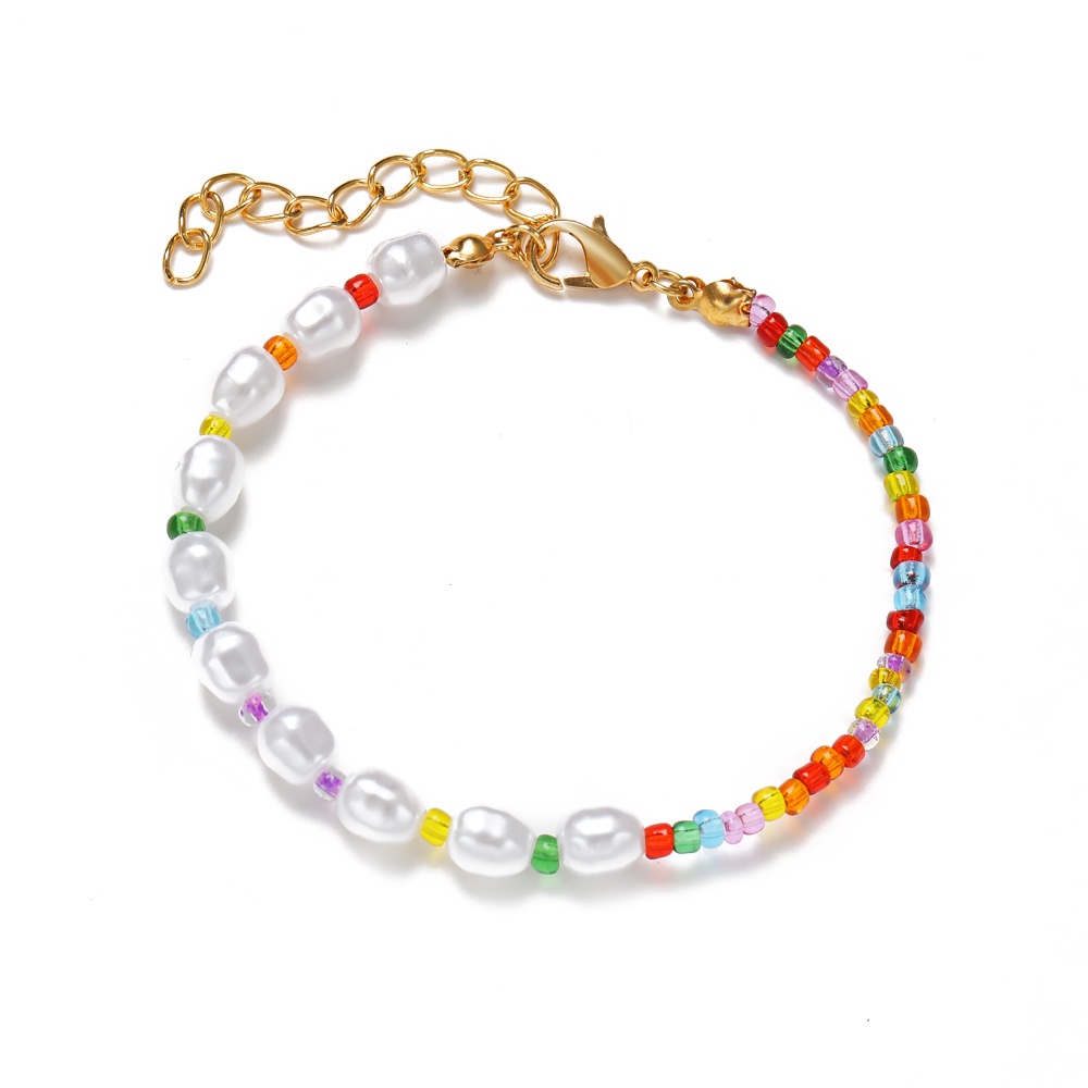 Korean Colorful Beads Pearl Ring Fashion Adjustable Bracelet Women Jewelry Accessories