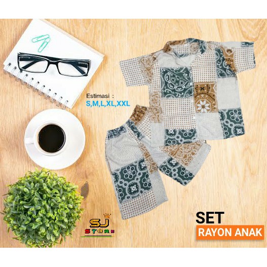 Daily Set Anak / Set Rayon / Daily Wear / Baju Anak / Piyama Rayon / Set