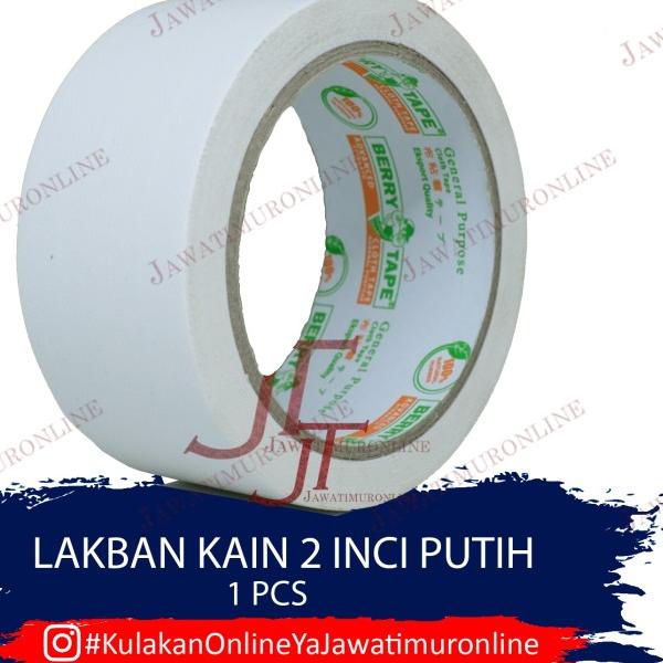 ☻ Cloth Tape BERRY / Lakban Kain / Lakban Warna Putih 2 inch ♡