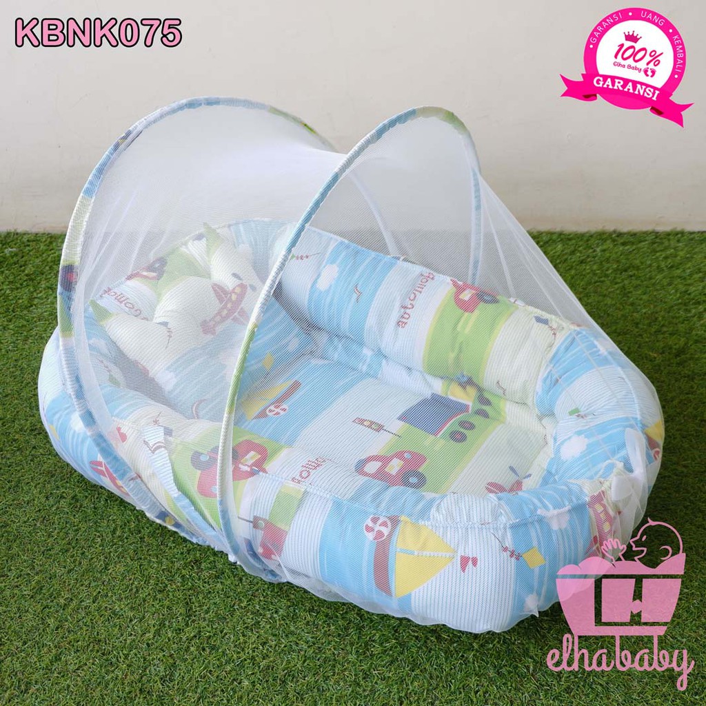 Tempat tidur / 1 Set Kasur Bayi Lengkap Kelambu Lipat Motif | Kado Unik Ibu Untuk Anak | Free Tas