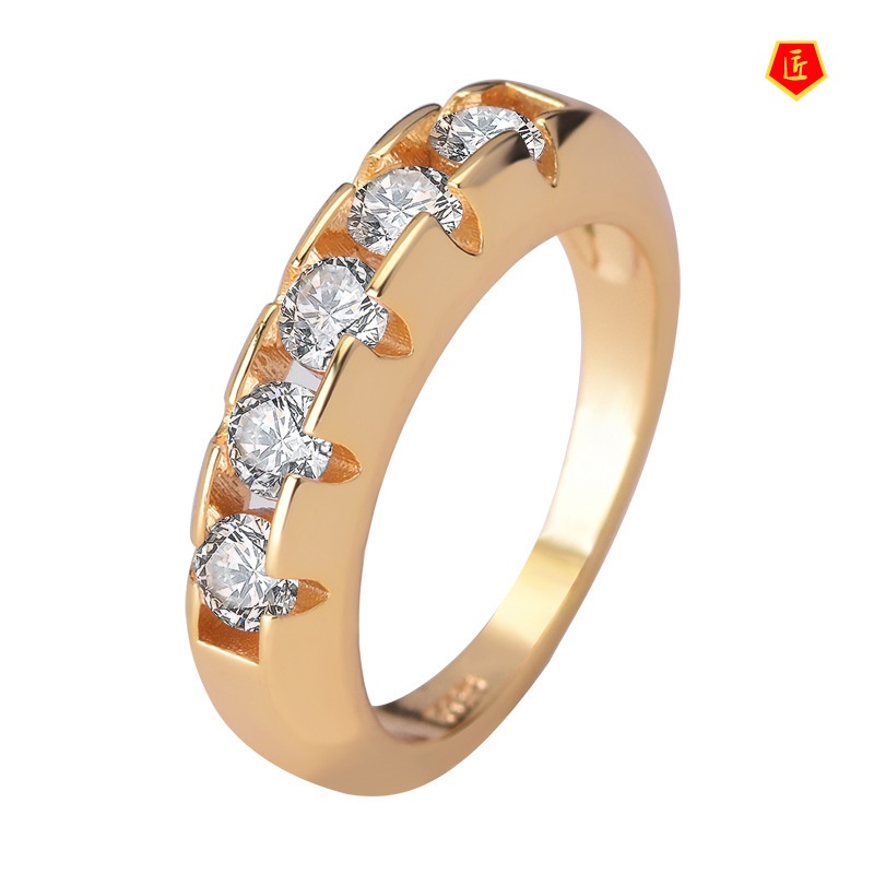 [Ready Stock]14K Gold Zircon Ring European and American Fashion