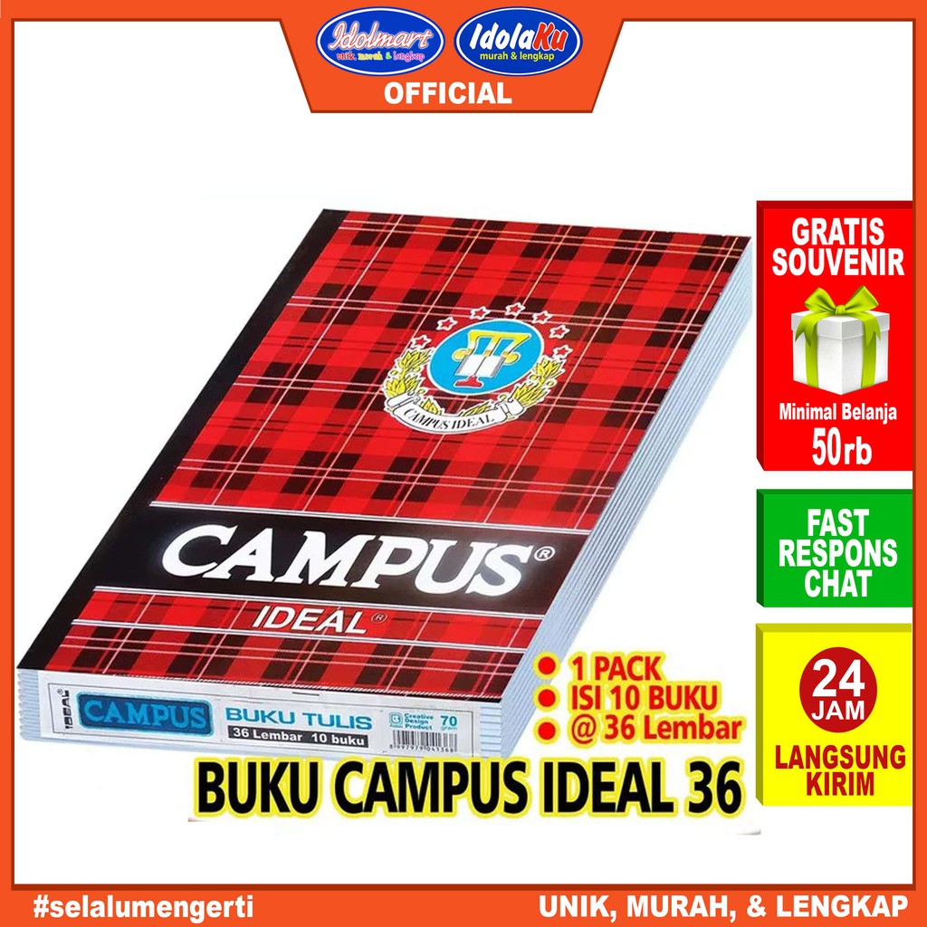 

IDOLMART Buku Tulis Campus Ideal isi 36 Lembar Boxy B5 - Grosir Bandung