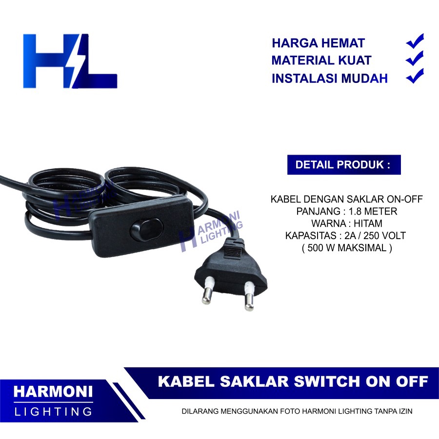 Kabel Saklar Dengan Switch On Off