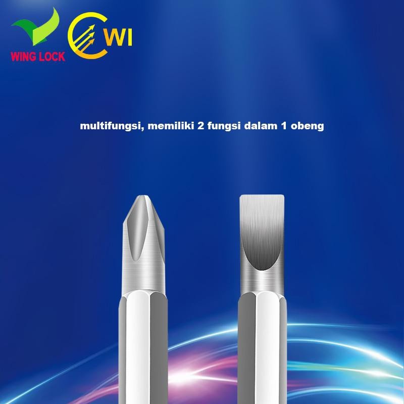 Obeng Bolak Balik 2 arah Wing Lock / Screwdriver 2 Way Plus Minus