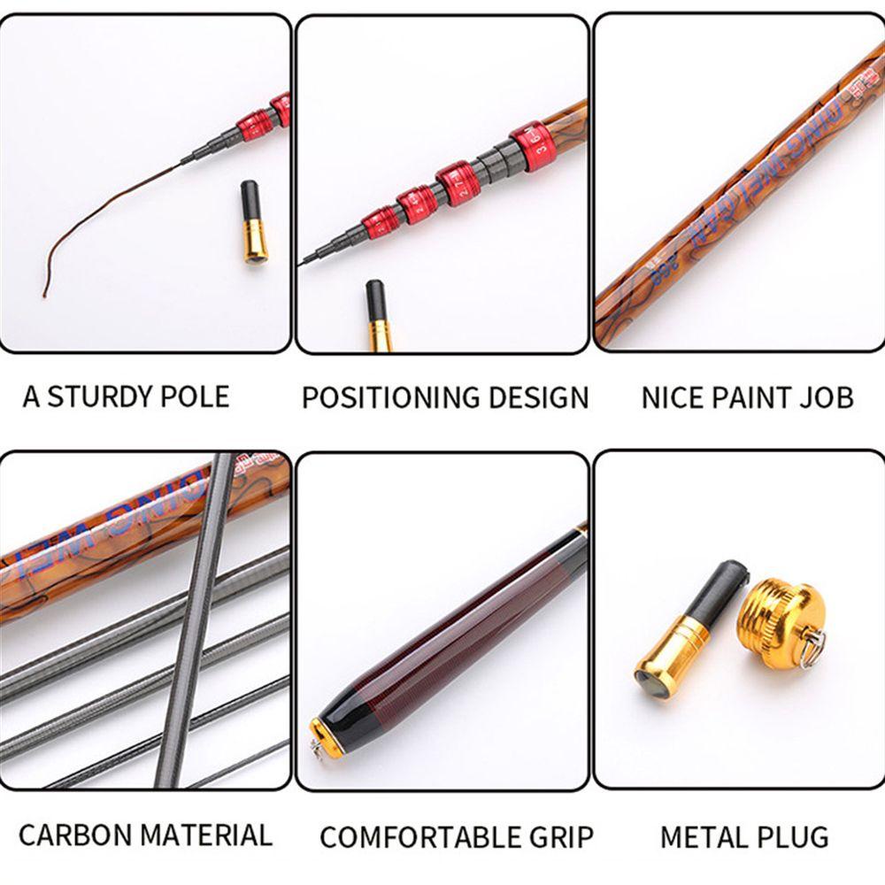 Nanas 3.6M 4.5M 5.4M 6.3M Karbon Pancing Ultralight Spinning Carp SuperHard Stream Casting Telescopic