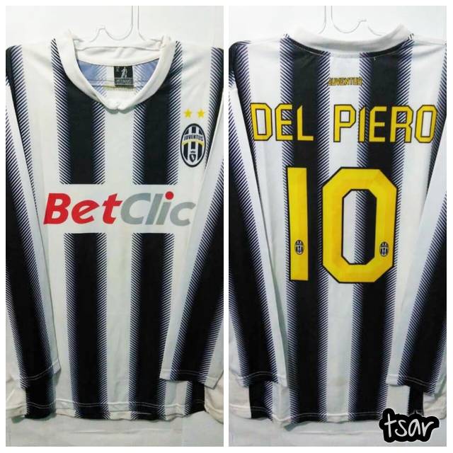 Jersey Juventus Home 2011-2012 No.10 DEL PIERO Long Sleeve AMSPORT Lokal Classic Vintage Medioker Ra