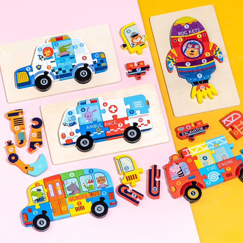 chunky puzzle transport / puzzle kayu anak