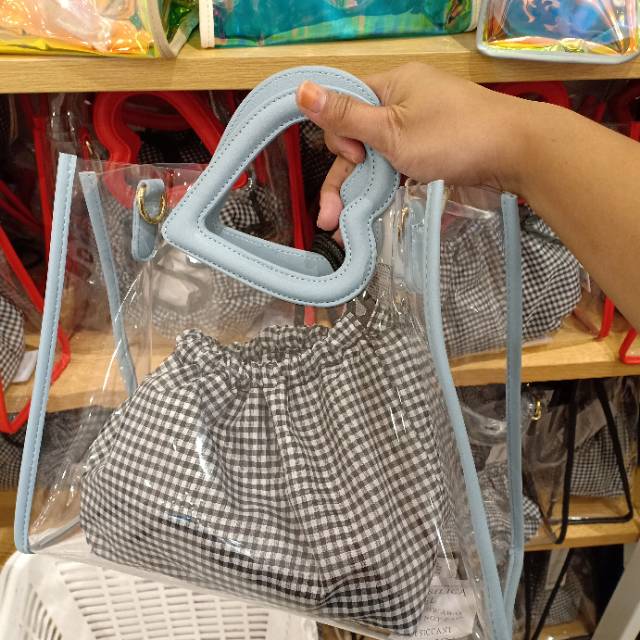 Sling bag miniso new transparan