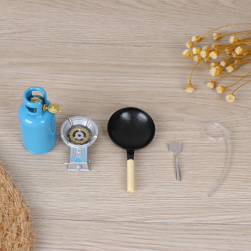 【beautifulhome12.id】Dollhouse Miniature Kitchen 1:12 Toy Kitchen A Gas Tank Set Height 5cm