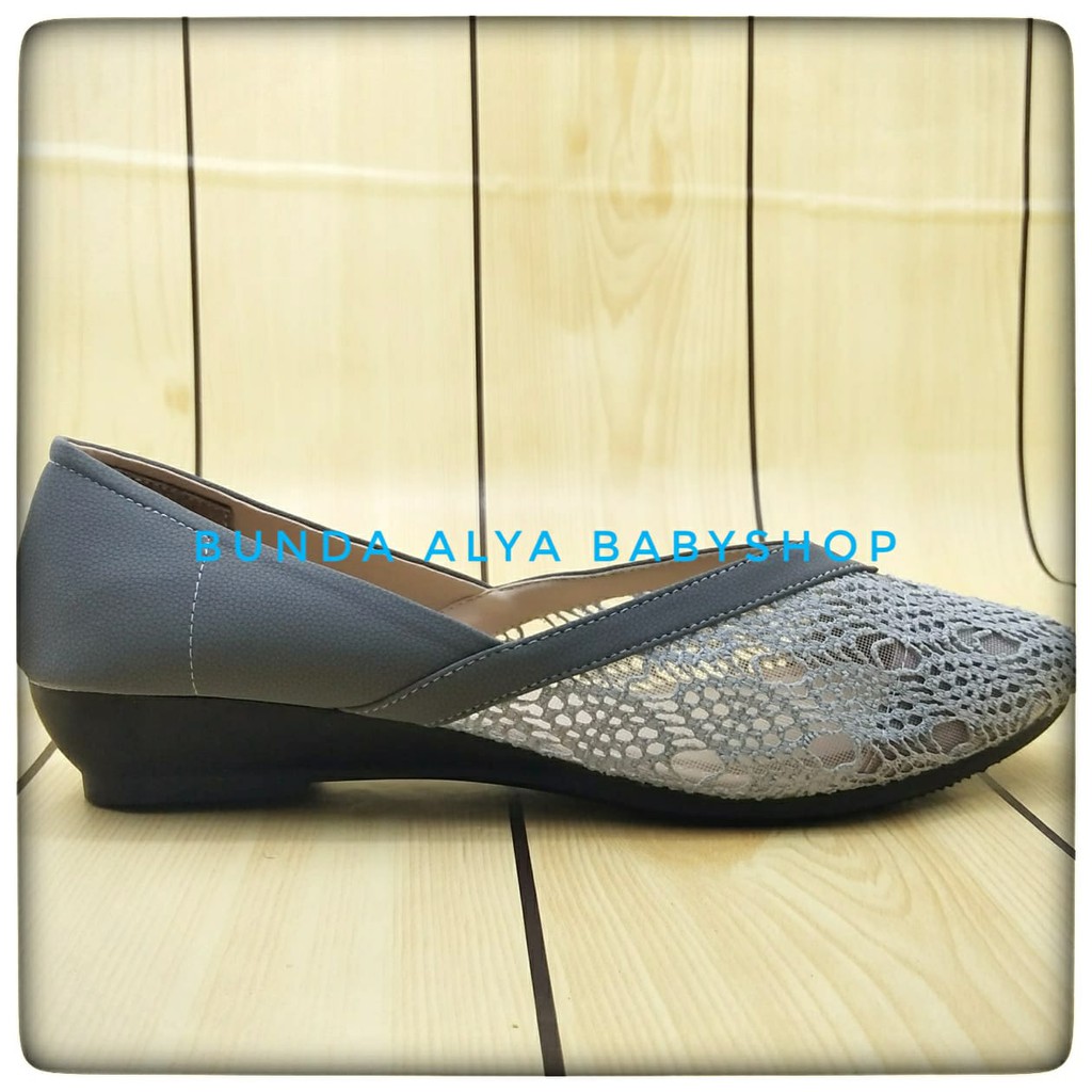 Flatshoes CABARET Burkat ABU Size 37 - 40 - Sepatu Wanita Casual Trendy Premium