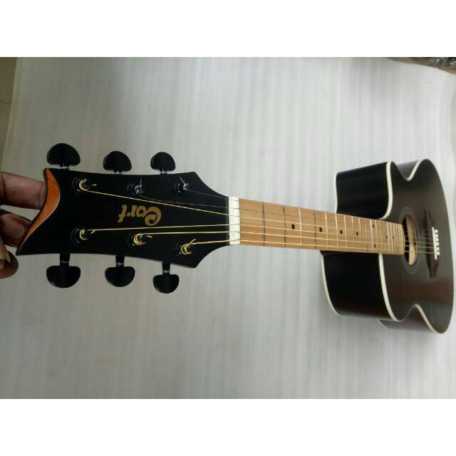 Promo Gitar Akustik merek Cort Akustik elektrik tuner digital dobel run neck utuh murah