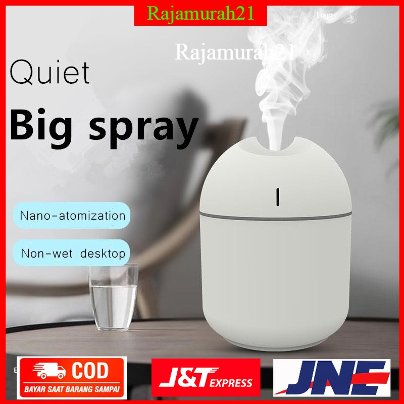 Vinkkatory Mini Air Humidifier Aromatherapy Oil Diffuser LED Light 220ml  - White - 7RHZJZWH