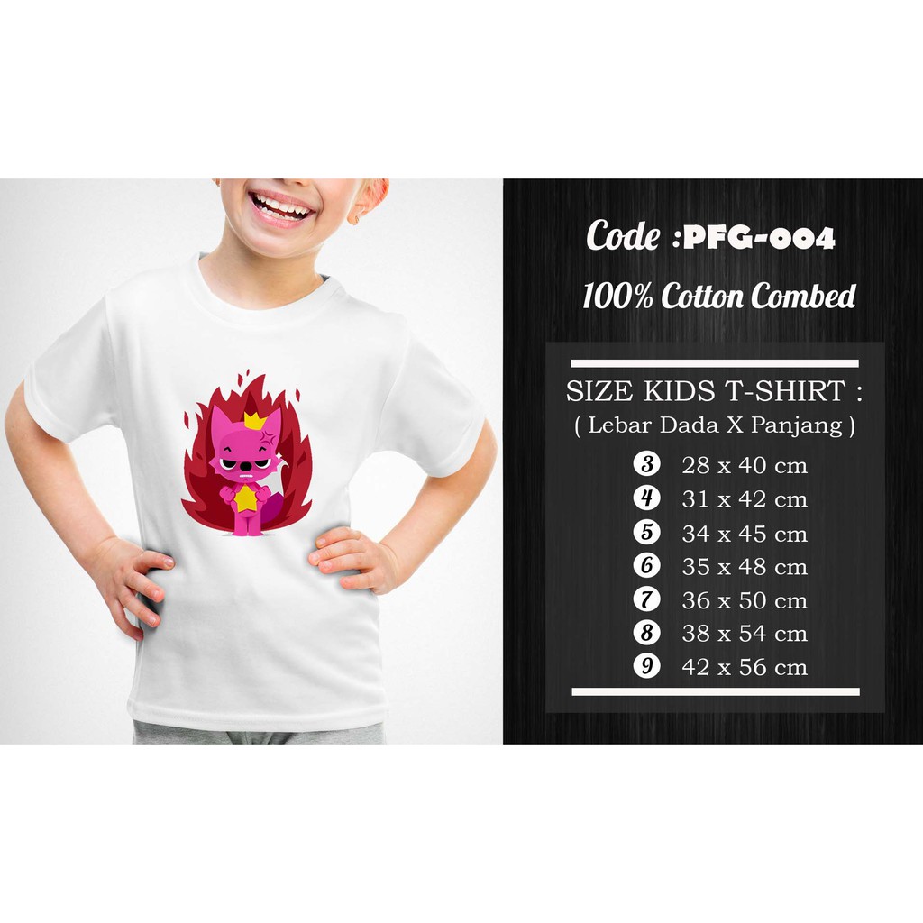 [FREE NAMA !!] Kaos Anak &amp; Family Pink Fong 100% COTTON PREMIUM