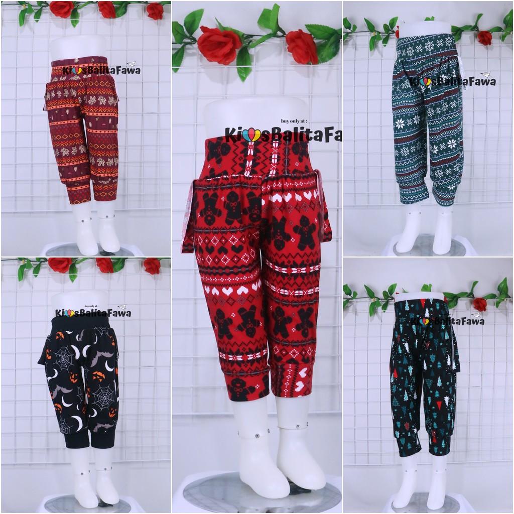 SPESIAL CHRISTMAS Aladin Natal Uk Bayi-10 Tahun / Celana Panjang Pendek Anak Perempuan Adem IMPORT