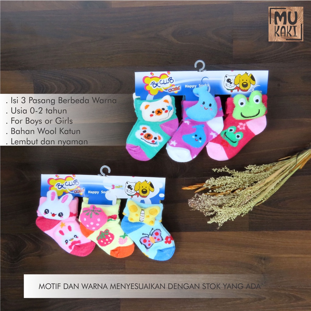 Kaos Kaki Bayi Hiasan Boneka isi 3 Pasang