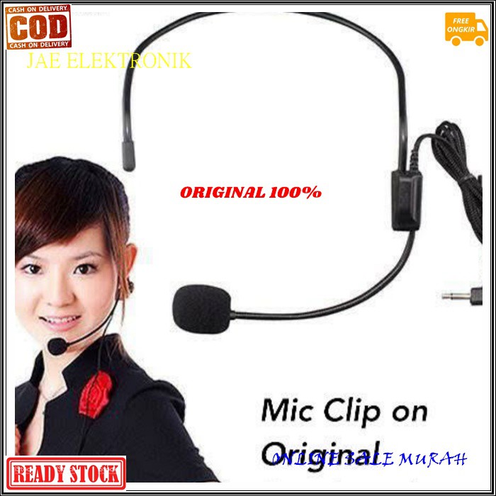 G511 Mic headset jack L 3.5mm original mik bando microphone hf clip mikrophone handsfree kabel cable audio sound sistem vocal vokal universal karaoke meeting acara pidato portable speaker universal  Jack L  PANJANG 120-150 CM  BISA UNTUK SEGALA JENIS PERA