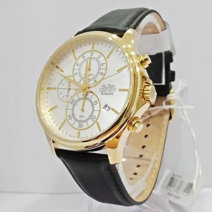 Alba Quartz AM3416X1 Chronograph Gold IP - Jam Tangan Pria AM3416