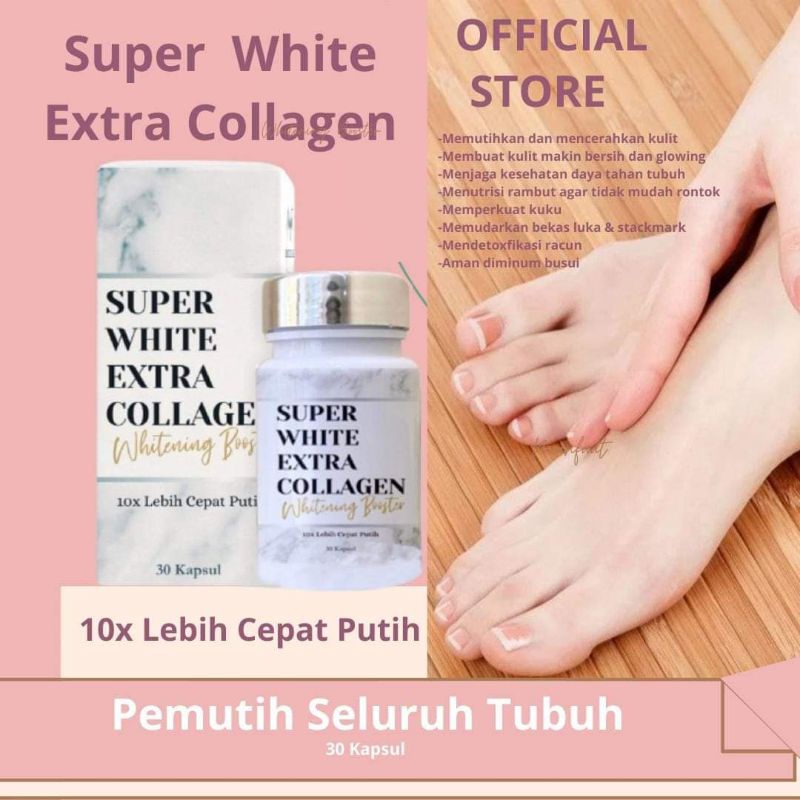 PEMUTIH SELURUH BADAN (SUPER WHITE EXTRA COLLAGEN) WHITENING BOOSTER-GLUTATION ORIGINAL