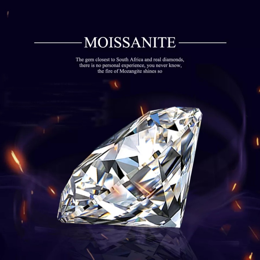 Batu Berlian Moissanite D Bersertifikat