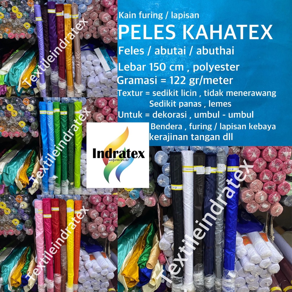 ( per setengah meter) kain PELES ABUTHAI ABUTAI KAHATEX meteran Lebar 150 cm bahan furing lapisan daleman baju tas dompet dekorasi dekor background foto backdrop bendera umbul umbul craft kerajinan tangan bando schrunchie tirai gorden horden hordeng