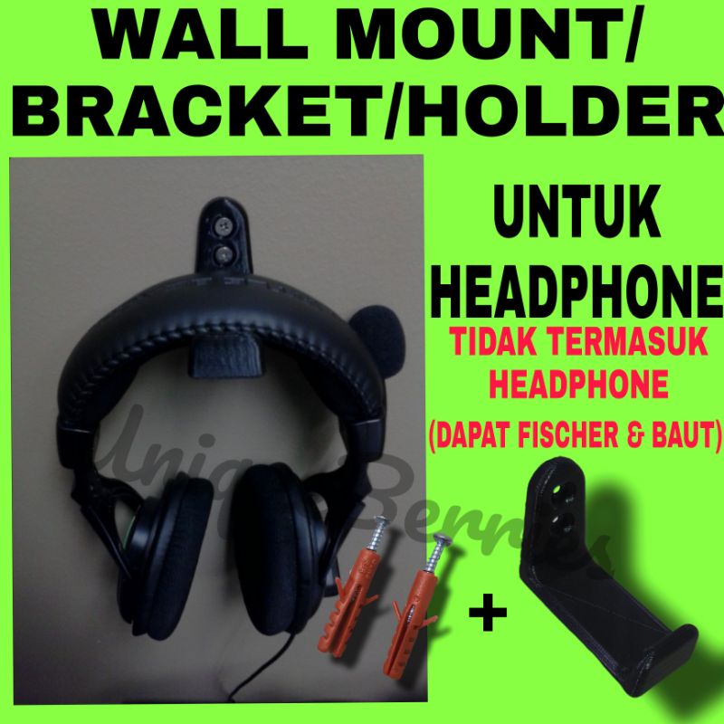 Headphone Headset Hanger Gantungan Dinding Earphone Wall Mount Bracket Holder