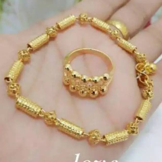 Gelang dan cincin lapis emas 24k 4505kj