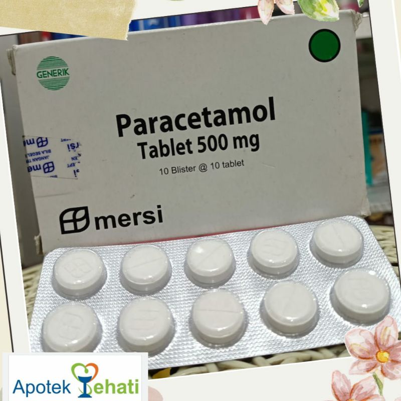 Paracetamol 500 mg Kaplet Generik per Blister Obat Sakit Kepala, Nyeri & Demam