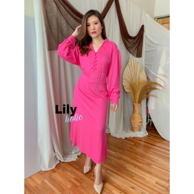 Genevie maxi dress - dress kancing - vintage dress - dress korea