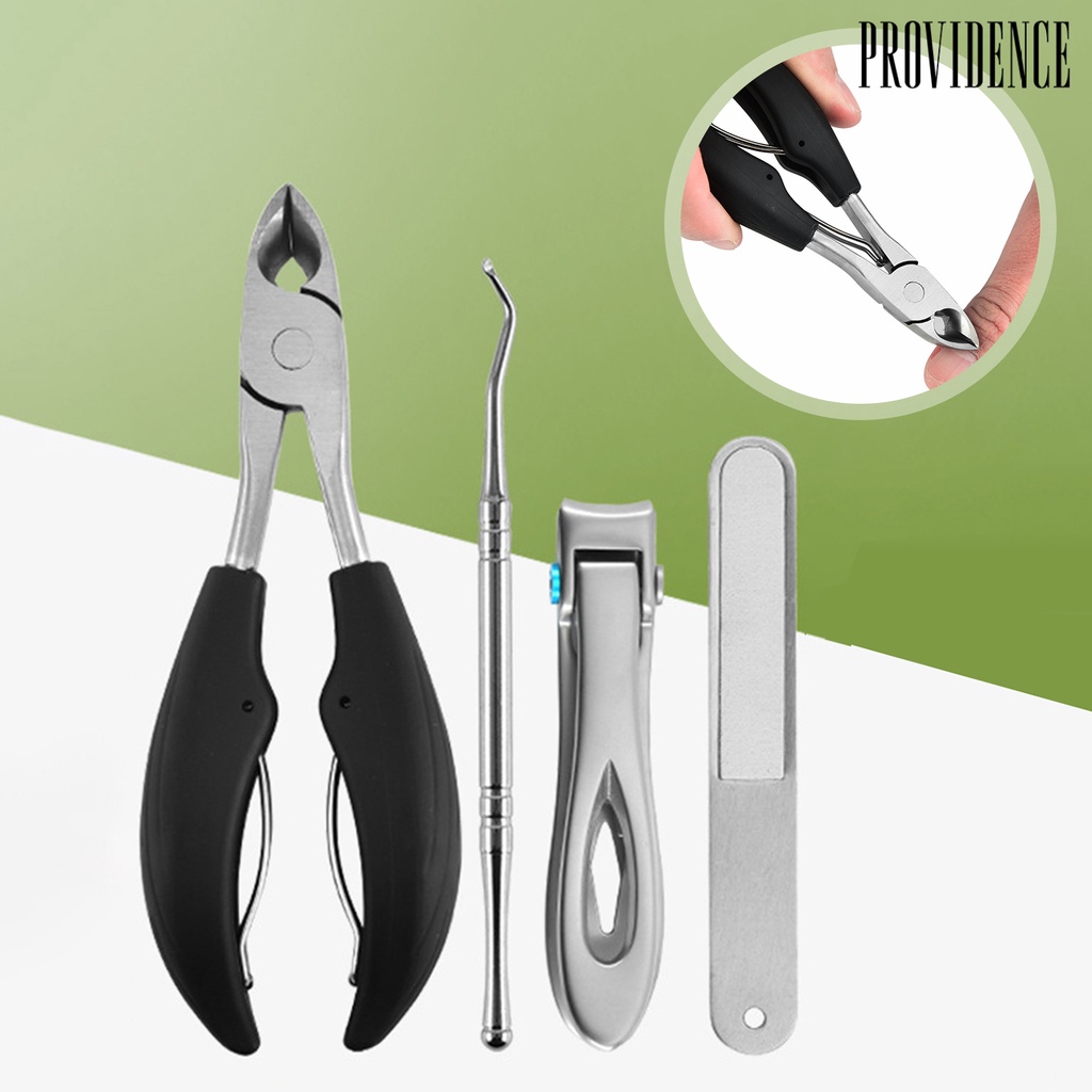 Providence 4Pcs/Set Manicure Tools Set Labor-saving Easy to Operate Stainless Steel Toenail Cutter for Ingrown Toe Nails