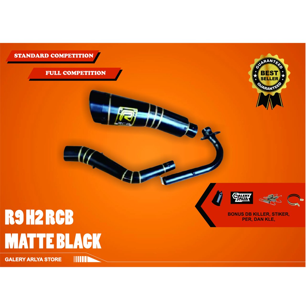 Knalpot racing R9 H2 RCB aerox matte black