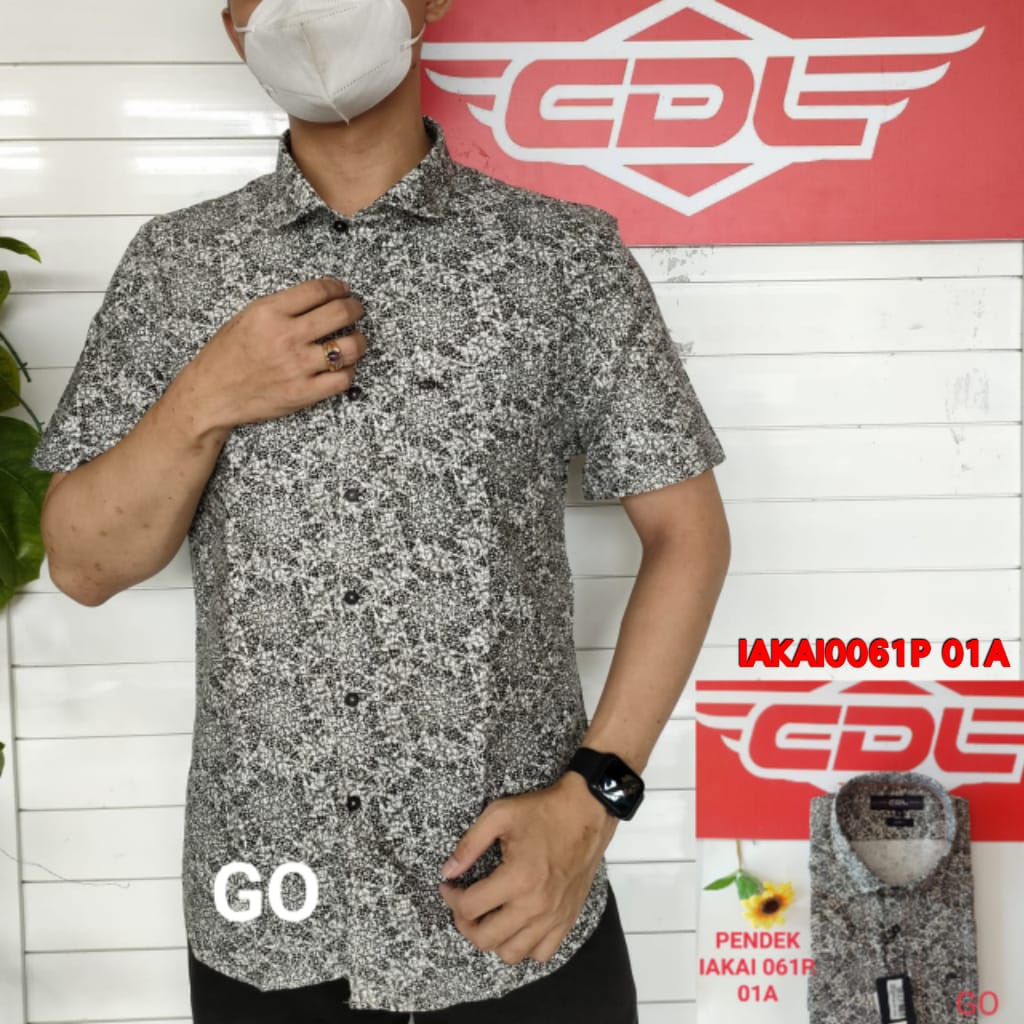 gos CDL (CARDINAL) KEMEJA BATIK FORMAL SLIMFIT Pakaian Pria Atasan Kemeja Hem Lengan Pendek Original