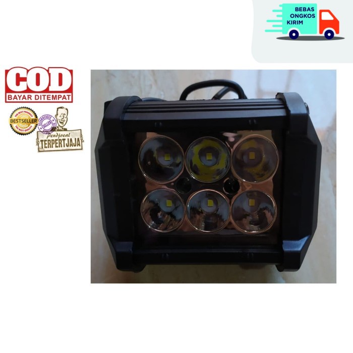 COD Lampu Sorot Tembak WORKLIGHT LED Cree 6 Mata Sisi Kabut 18W