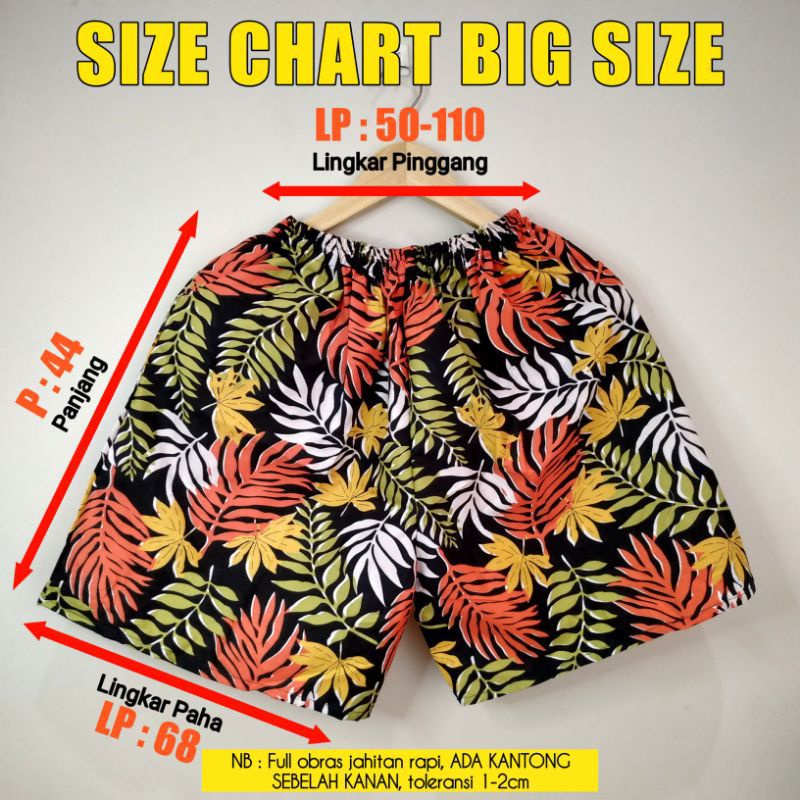 L FIT XL CELANA PENDEK PRIA CELANA WANITA KOLOR MOTIF BOXER KEREN BB 75-95KG