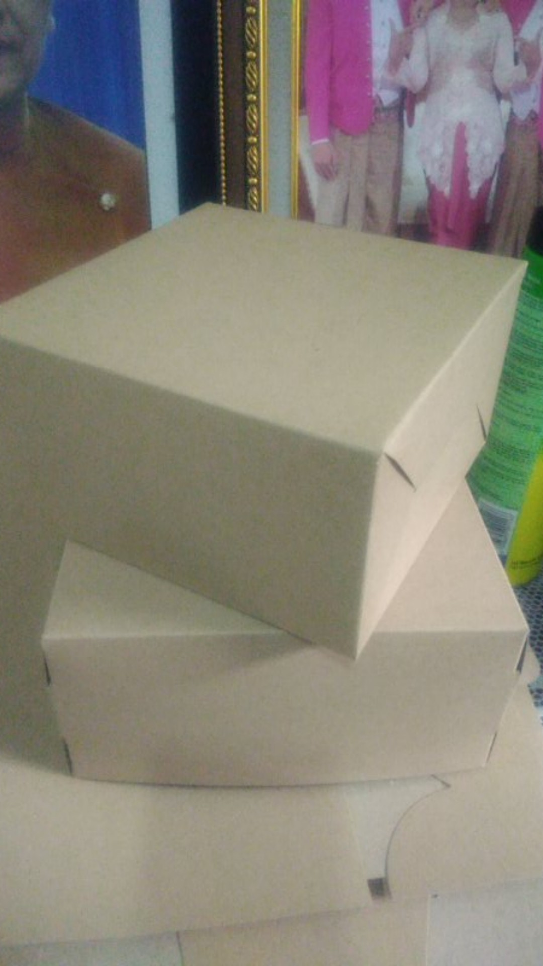 (min. Order 50) Paper Box Dus Kue Cake Kue Tart Bakery Kotak Makan B27k4 Laminasi 20x20x10