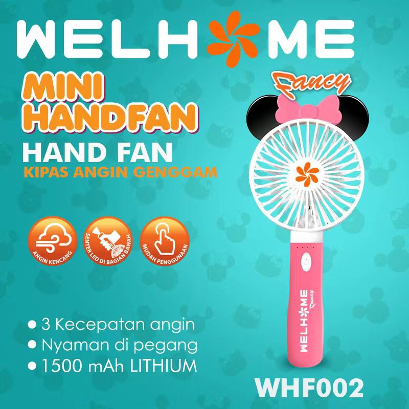 Kipas Tangan Portable / Kipas Angin Genggam USB Portable Mini Fan LED - Warna Random