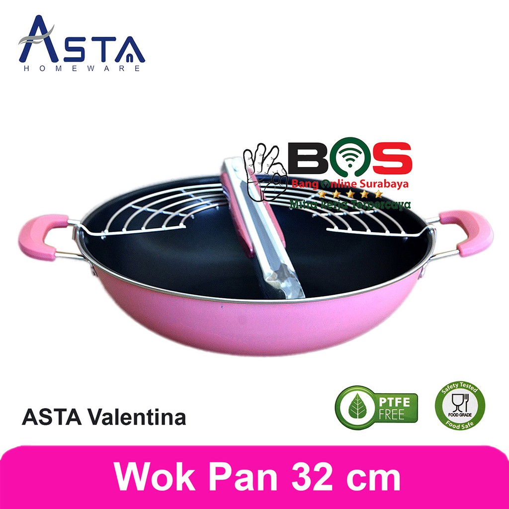 Panci Wok Pan Asta Valentina 32 CM Anti Lengket Panci Wok Pan Asta 32 CM Tirisan